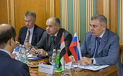 Вице-спикер Совета Федерации И. Умаханов обсудил с Послом Сирии в РФ Р. Хаддадом ситуацию в этой стране и укрепление двусторонних парламентских связей