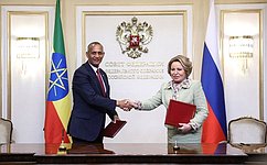 Подписан Меморандум о взаимопонимании между верхними палатами парламента России и Эфиопии