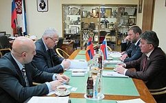 В. Озеров и Д. Саблин встретились с Чрезвычайным и Полномочным послом Армении в России О. Есаяном