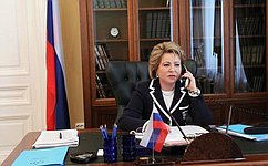Speaker of the Federation Council speaks by telephone with the President of the National Assembly of People's Power and the Council of State of the Republic of Cuba