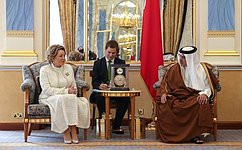 Состоялась встреча Председателя СФ В. Матвиенко с Наследным принцем Королевства Бахрейн, Председателем Совета министров С. Аль-Халифой