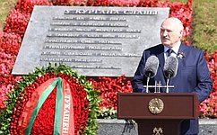 President of the Republic of Belarus Alexander Lukashenko welcomes participants in the Memory Train project