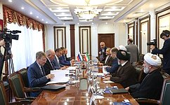 Konstantin Kosachev meets with Deputy Chairman of the Constitutional Council of Iran Ayatollah Alireza Arafi