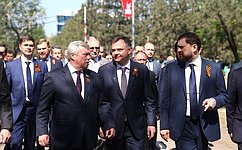 В. Голубев принял участие в церемонии зажжения Вечного огня на мемориальном комплексе «Кумженская роща» в Ростове-на-Дону