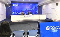 В международном мультимедийном пресс-центре Медиагруппы «Россия сегодня» состоялась пресс-конференция председателя Комитета Совета Федерации по аграрно-продовольственной политике и природопользованию Александра Двойных по итогам работы в весеннюю сессию