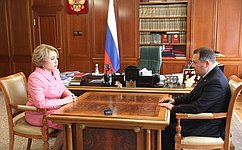 В. Матвиенко обсудила с главой Тамбовской области вопросы социально-экономического развития региона