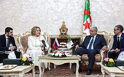 В. Матвиенко пригласила алжирских парламентариев принять активное участие в X Невском международном экологическом конгрессе