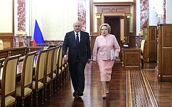 В. Матвиенко: Учитывая масштаб национальных целей развития, сотрудничество парламента и Правительства приобретает особое значение