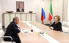 Председатель СФ обсудила с главой Республики Татарстан социально-экономическое развитие региона