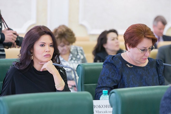 Заседание Оргкомитета Евразийского женского форума в Совете Федерации Белоконь и Перминова