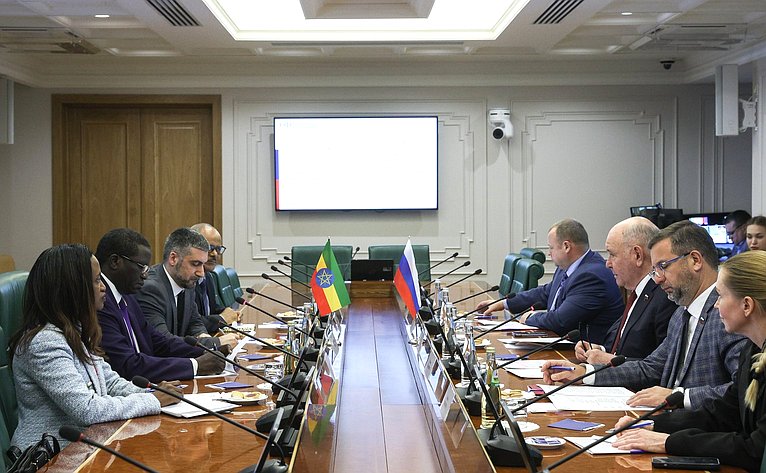 Встреча председателя Комитета СФ по международным делам Григория Карасина с Чрезвычайным и Полномочным Послом Федеральной Демократической Республики Эфиопии