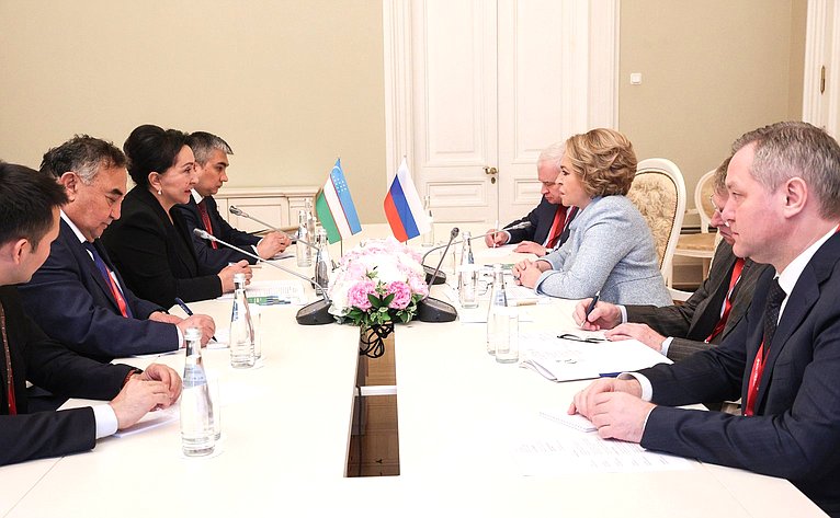 Валентина Матвиенко провела встречу с Председателем Сената Олий Мажлиса Республики Узбекистан Танзилой Нарбаевой