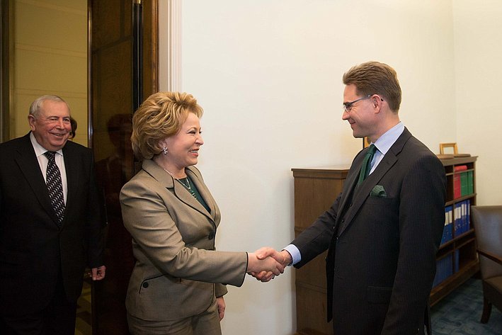 Встреча В. Матвиенко и Премьер-министра Финляндии Юрки Катайнена
