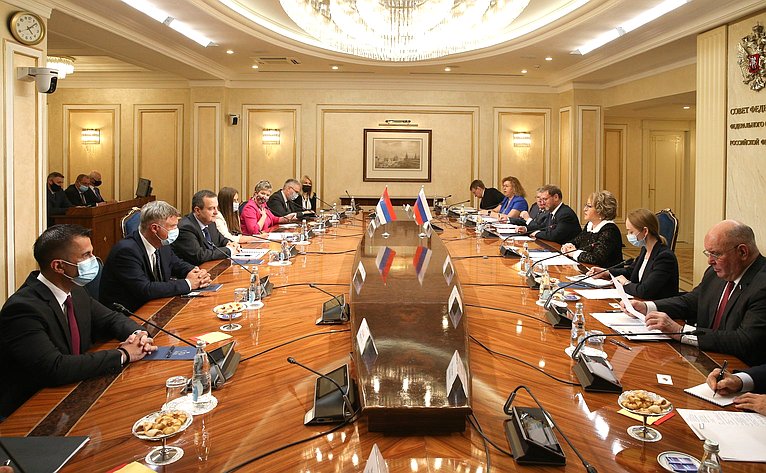 Встреча Председателя Совета Федерации Валентины Матвиенко с Председателем Народной скупщины Республики Сербии Ивицей Дачичем