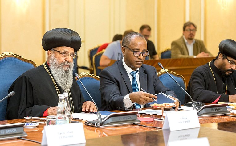 Встреча Н. Федорова с Главой Эфиопской Церкви Патриархом А. Матфием