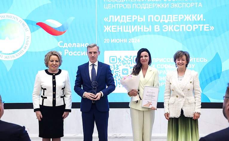 Церемония награждения победителей Всероссийского конкурса центров поддержки экспорта «Лидеры поддержки. Женщины в экспорте»