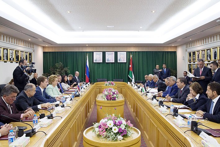 Встреча В. Матвиенко с Председателем верхней палаты иорданского парламента Абдеррауфом Ар-Равабдой
