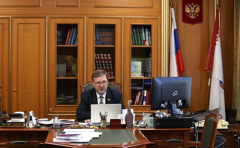 Встреча заместителя Председателя СФ Константина Косачева с председателем геополитической группы Межпарламентского союза «Евразия»