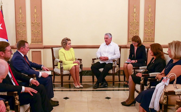 Встреча В. Матвиенко с Президентом Республики Куба Мигелем Диас-Канелем Бермудесом