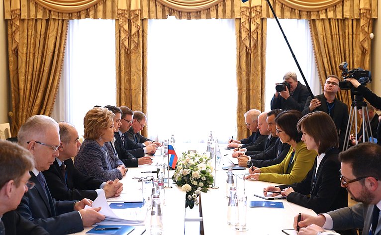 Валентина Матвиенко провела встречу с Председателем Парламентской Ассамблеи ОБСЕ (ПА ОБСЕ) Кристин Муттонен