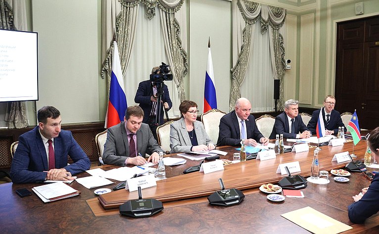 Встреча председателя Комитета СФ по международным делам Григория Карасина с Чрезвычайным и Полномочным Послом Республики Намибии в РФ
