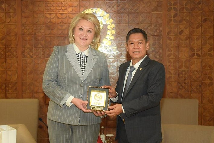 Лилия Гумерова провела встречу с сопредседателем межпарламентской группы дружбы и сотрудничества с Россией Совета народных представителей Республики Индонезия Адисом Кадиром