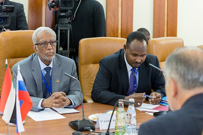 Встреча заместителя Председателя Совета Федерации Ильяса Умаханова с Председателем Национальной Ассамблеи Республики Судан Ибрагимом Ахмедом