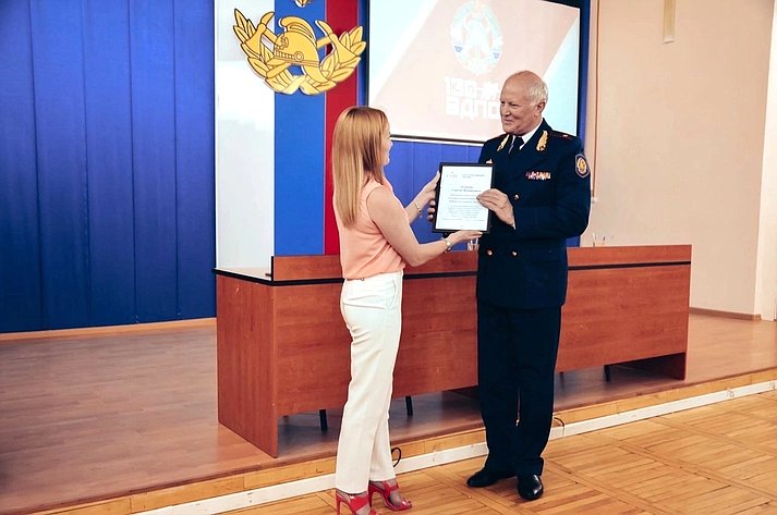Ирина Кожанова приняла участие в торжественной церемонии, посвящённой юбилейной дате основания Всероссийского добровольного пожарного общества