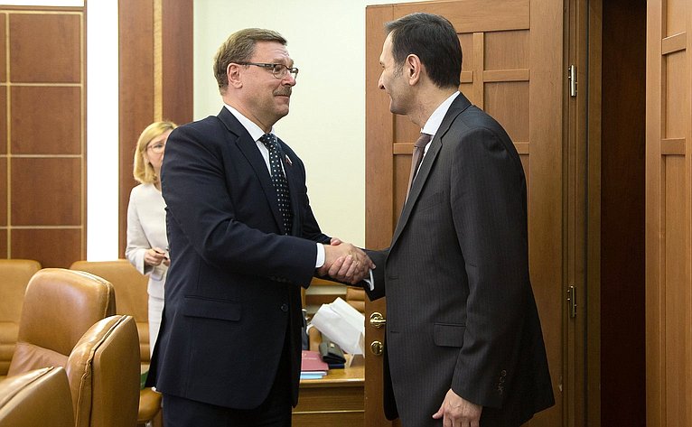 Константин Косачев провел встречу с главой Комитета по внешней политике Сабора (Парламента) Республики Хорватии Миро Ковачем