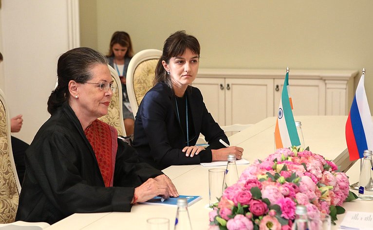Встреча Председателя СФ В.Матвиенко с лидером Объединенного прогрессивного альянса Соней Ганди