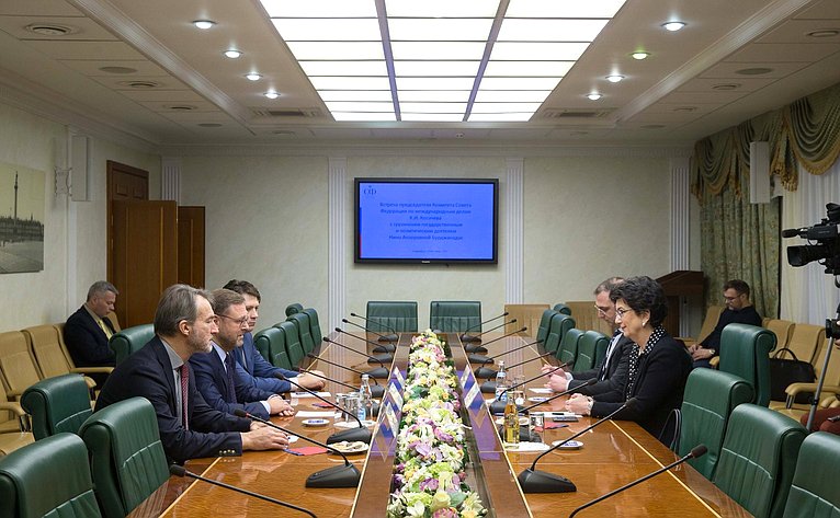 Встреча Константина Косачева с лидером партии «Демократическое движение – Единая Грузия» Нино Бурджанадзе