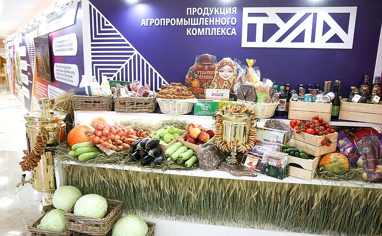 Валентина Матвиенко и Дмитрий Миляев осмотрели выставку, посвященную истории, культуре и перспективным направлениям развития Тульской области