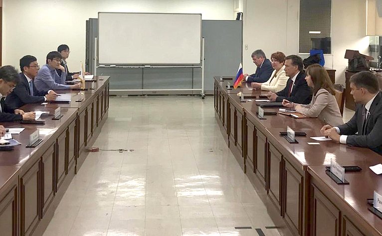 Встреча российских сенаторов с директором бюджетного департамента Министерства планирования и финансов Республики Корея Ан До Голем