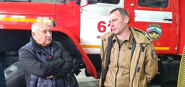 Андрей Базилевский побывал в Пожарной части Противопожарной службы № 61 Хабаровского края