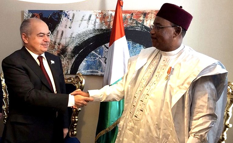 Встреча делегации Совета Федерации с Президентом Республики Нигер Махамаду Иссуфу