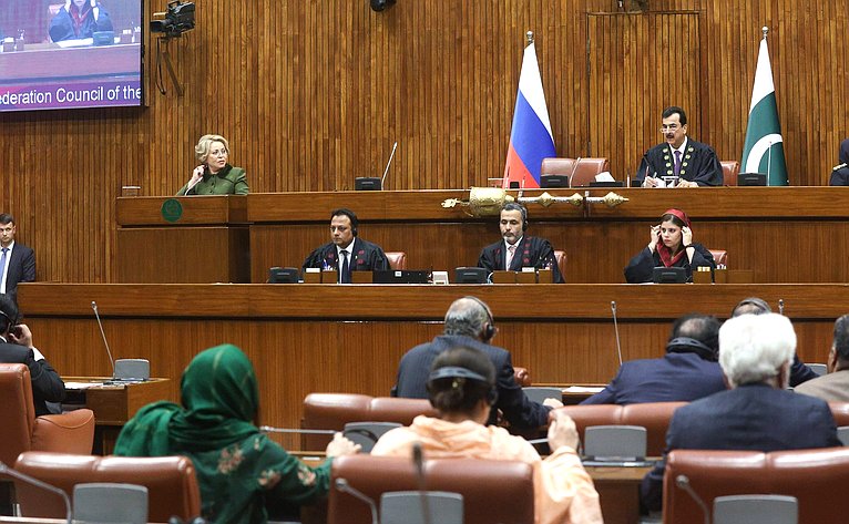 Председатель Совета Федерации Валентина Матвиенко выступила на специальном пленарном заседании Сената Исламской Республики Пакистан