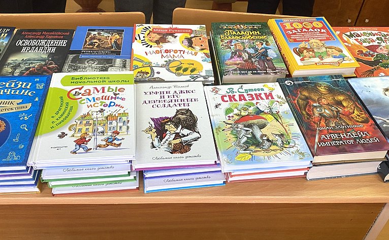 Олег Алексеев подарил книги школьной библиотеке села Лебедевка