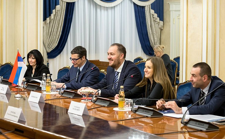 Встреча А. Кондратьева с председателем Комитета Народной скупщины Сербии по вопросом диаспоры и сербов в регионе И. Костичем