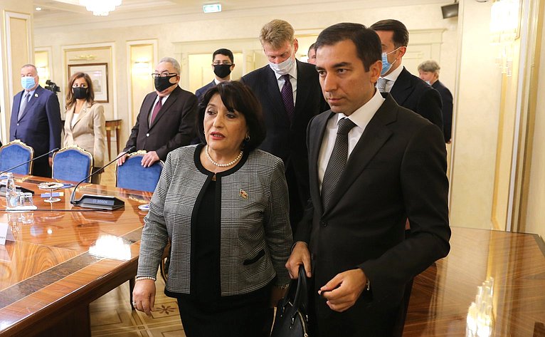 Встреча Валентины Матвиенко с Председателем Милли Меджлиса Азербайджанской Республики Сахибой Гафаровой