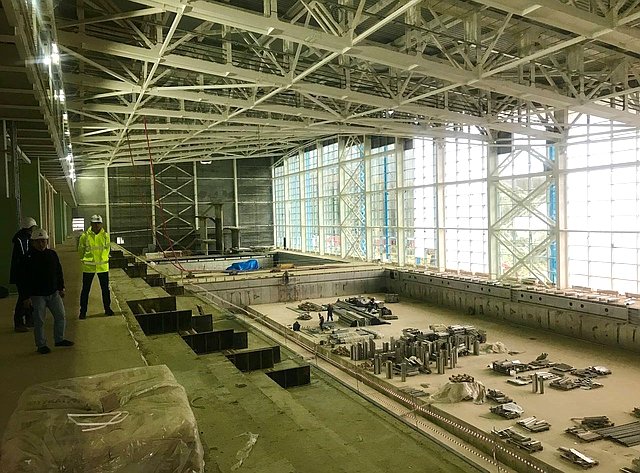 Андрей Хапочкин посетил строительную площадку Центра водных видов спорта в г. Южно-Сахалинске