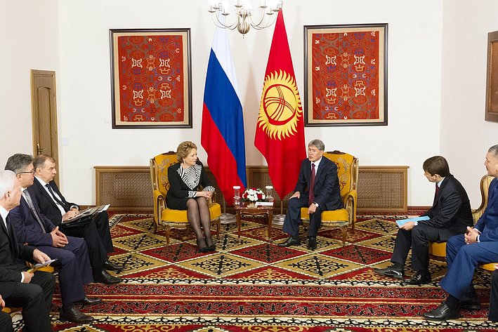 Встреча В. Матвиенко с президентом Киргизии