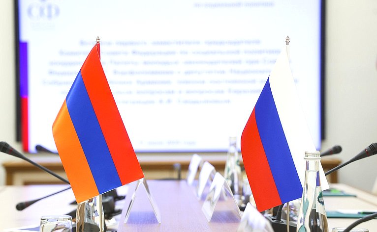 Встреча первого заместителя председателя Комитета СФ по социальной политике Александра Варфоломеева с депутатом Национального Собрания Республики Армения Алексеем Сандыковым