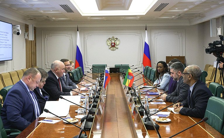 Встреча председателя Комитета СФ по международным делам Григория Карасина с Чрезвычайным и Полномочным Послом Федеральной Демократической Республики Эфиопии