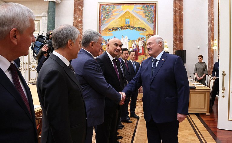 Встреча членов Совета ПА ОДКБ с Президентом Республики Беларусь Александром Лукашенко