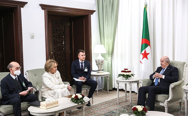 Встреча Председателя Совета Федерации Валентины Матвиенко с Президентом Алжирской Народной Демократической Республики Абдельмаджидом Теббуном