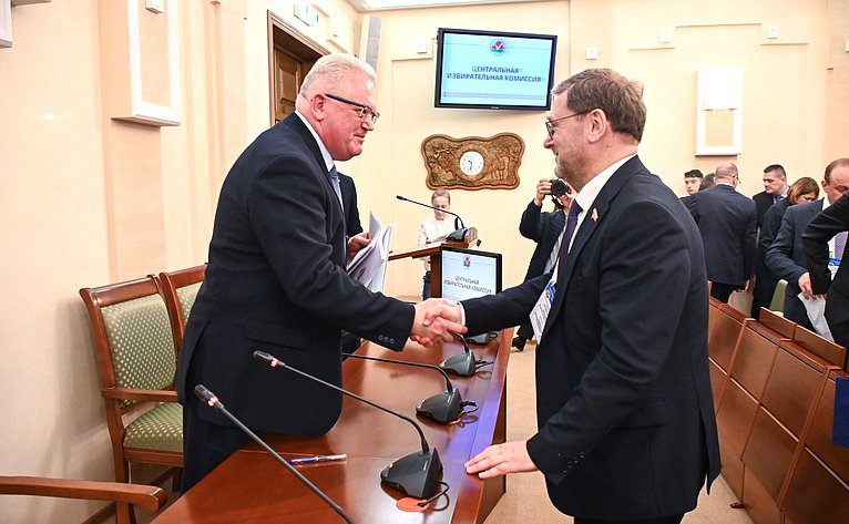 Российские законодатели в рамках визита провели встречу с Председателем Центральной избирательной комиссии Беларуси Игорем Карпенко