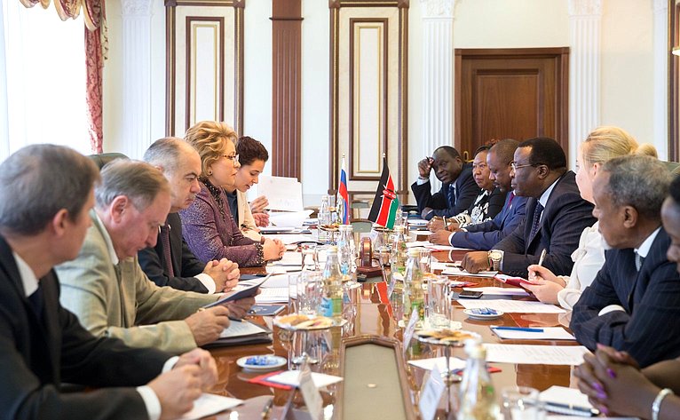 Встреча Председателя Совета Федерации Валентины Матвиенко с Председателем Сената Парламента Республики Кения Дэвидом Экве Этуро