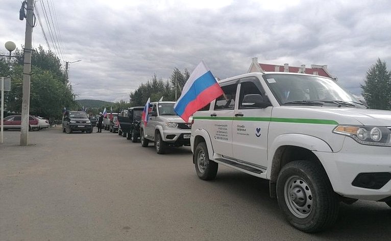 Баир Жамсуев дал старт автопробегу «Вместе победим» в Забайкалье