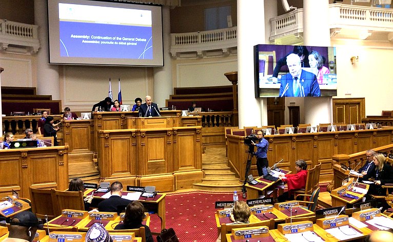 С. Попов выступил в ходе 137-й Ассамблее Межпарламентского союза от лица Межпарламентской Ассамблеи Православия