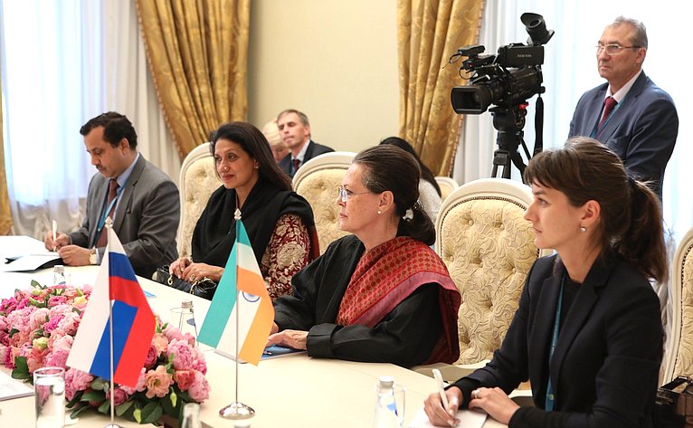 Встреча Председателя СФ В.Матвиенко с лидером Объединенного прогрессивного альянса Соней Ганди